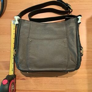 ELLA SIMONE Shoulder Bag Pebbled Morocco Leather Adjustable Strap Pockets